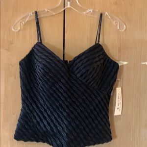 Strapless black evening top
